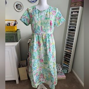 The Vermont Country Store Vintage Floral Short Sleeve Dress Size Small